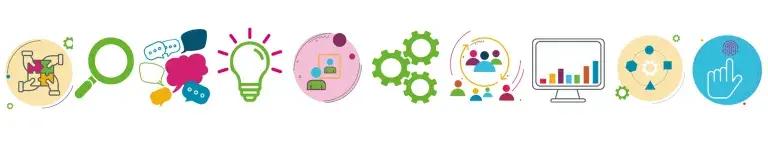 10 circular images representing the 10 Skills for Success